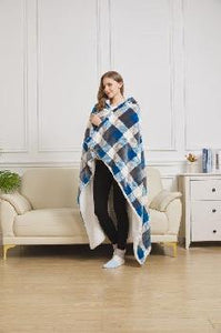 Blue and Grey Wearable Throw