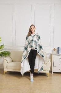 Green and Grey Wearable Throw