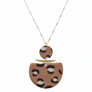 Brown Leopard Print Necklace
