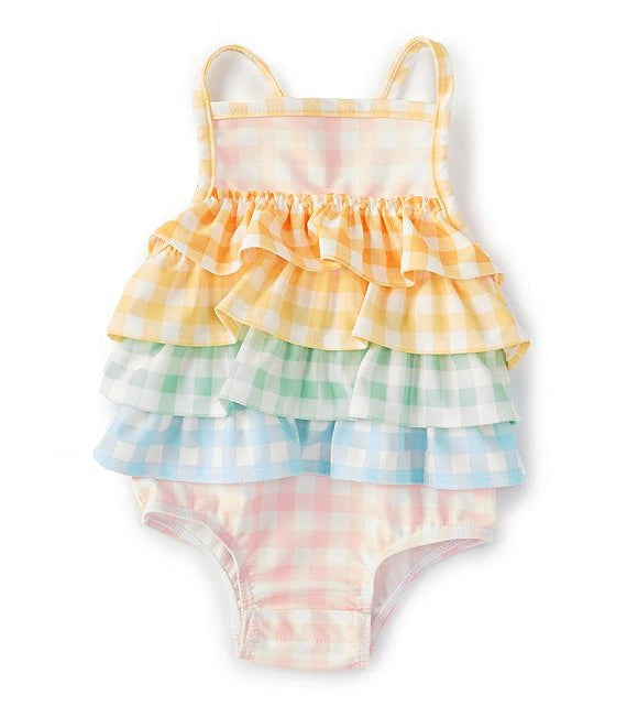 Gingham 2025 baby swimsuit