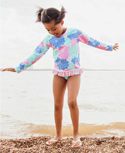 Pastel Petals Rash Guard Bikini