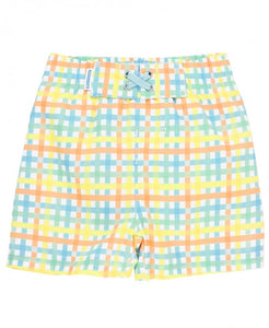 Summertime Gingham Swim Trunks