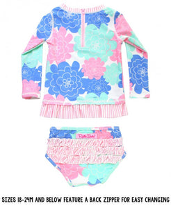 Pastel Petals Rash Guard Bikini