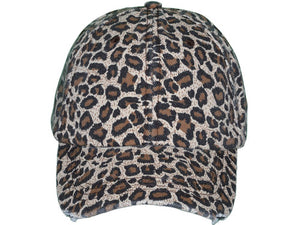 Leopard Distressed Baseball Hat