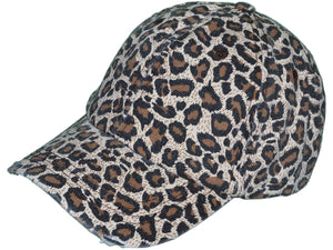 Leopard Distressed Baseball Hat