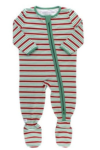 Boy's Peppermint Stripe Footed Pajamas