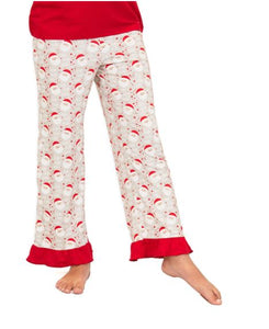Girl's Cheerful Santa Ruffle Sleep Pants