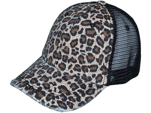Leopard Trucker Hat Distressed